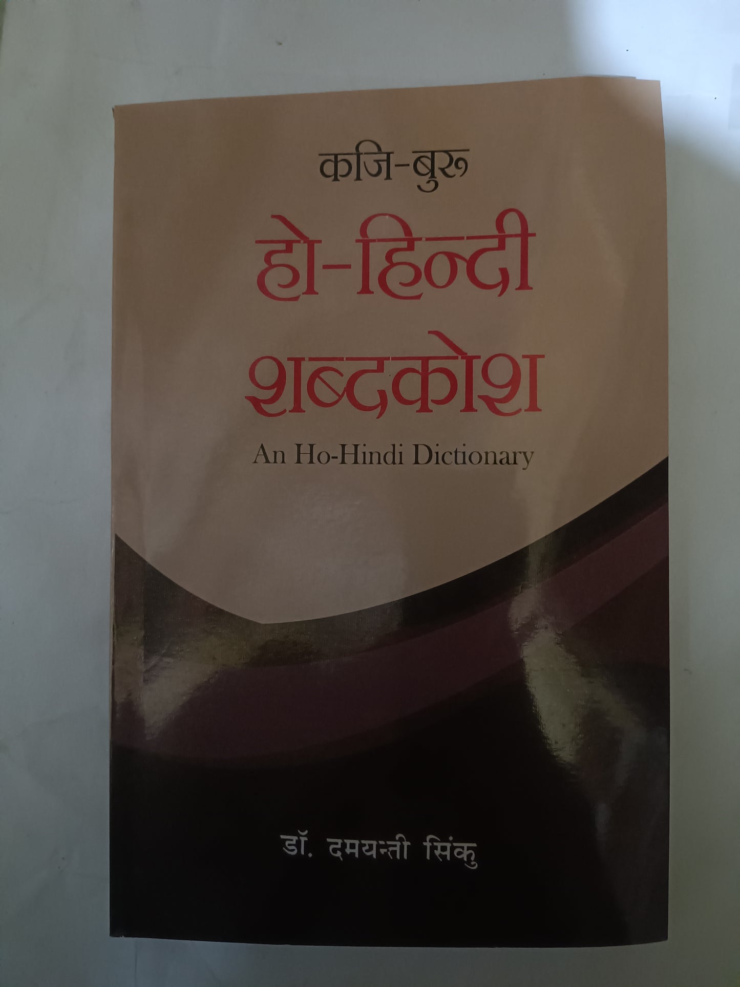 Book titled 'Ho-Hindi Shabdokosh' on a white background