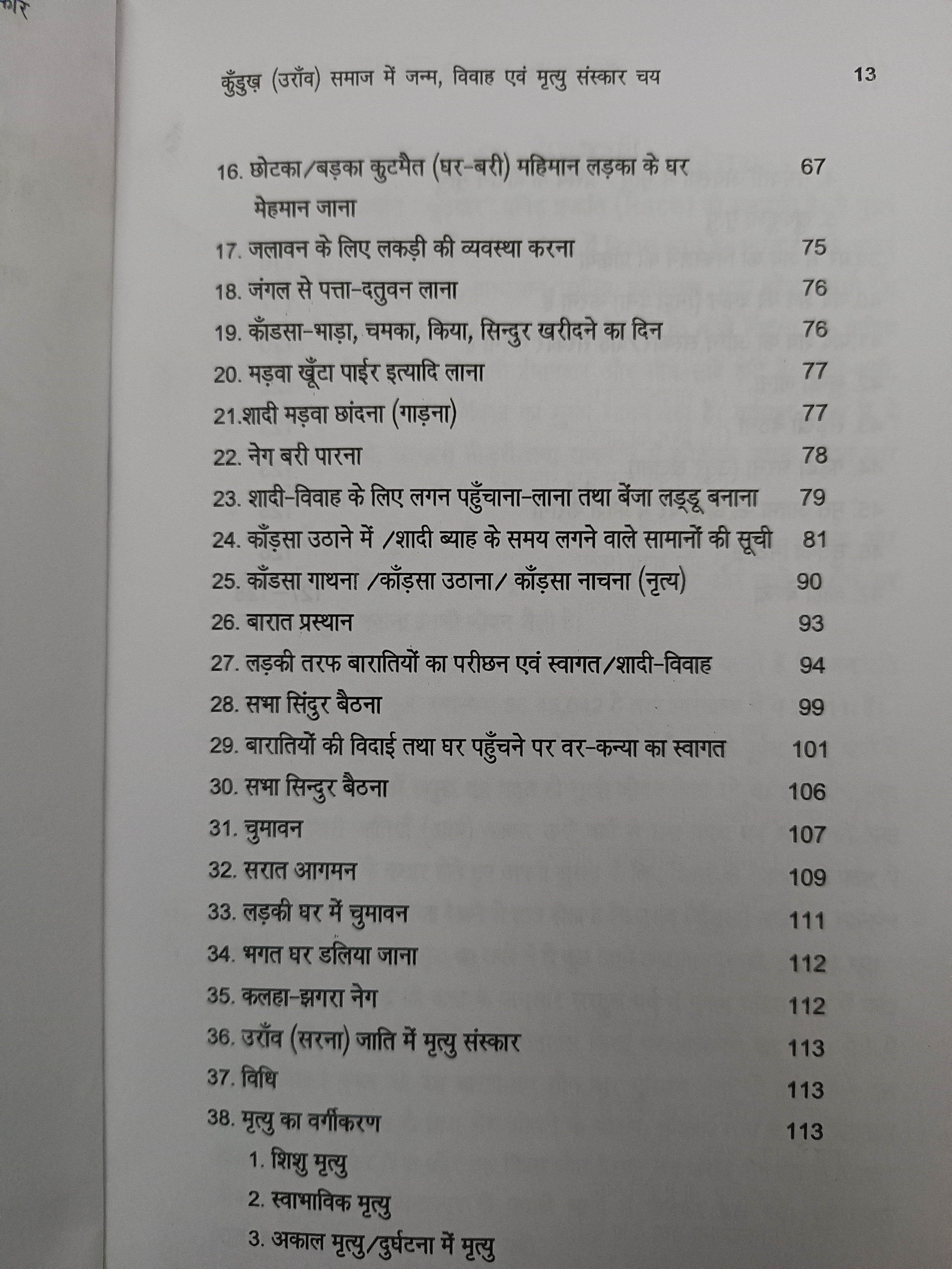 Kurukh (Oraon) Samaj Mein Janm, Vivah Evam Mrityu Sanskar